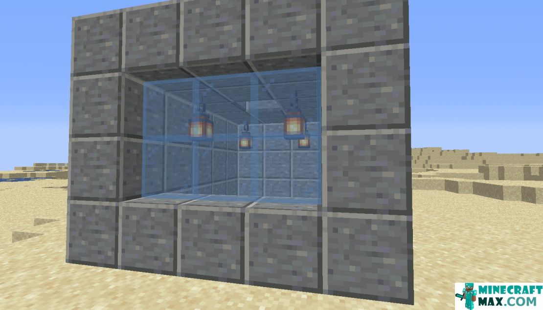 How to make Blue glass panel in Minecraft | Screenshot 1