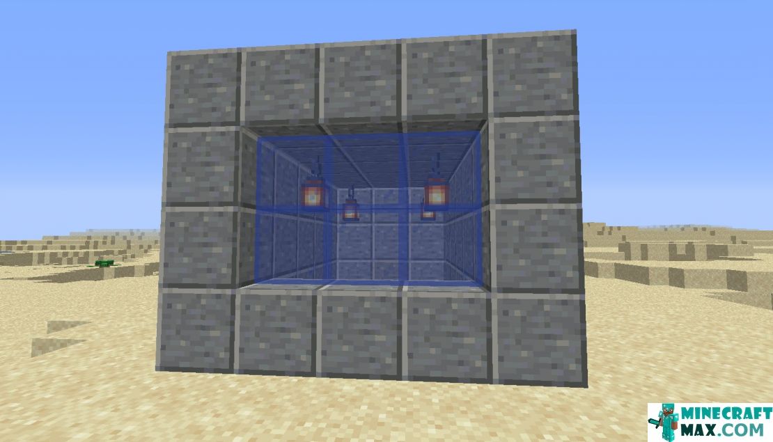 How to make Blue glass panel in Minecraft | Screenshot 1