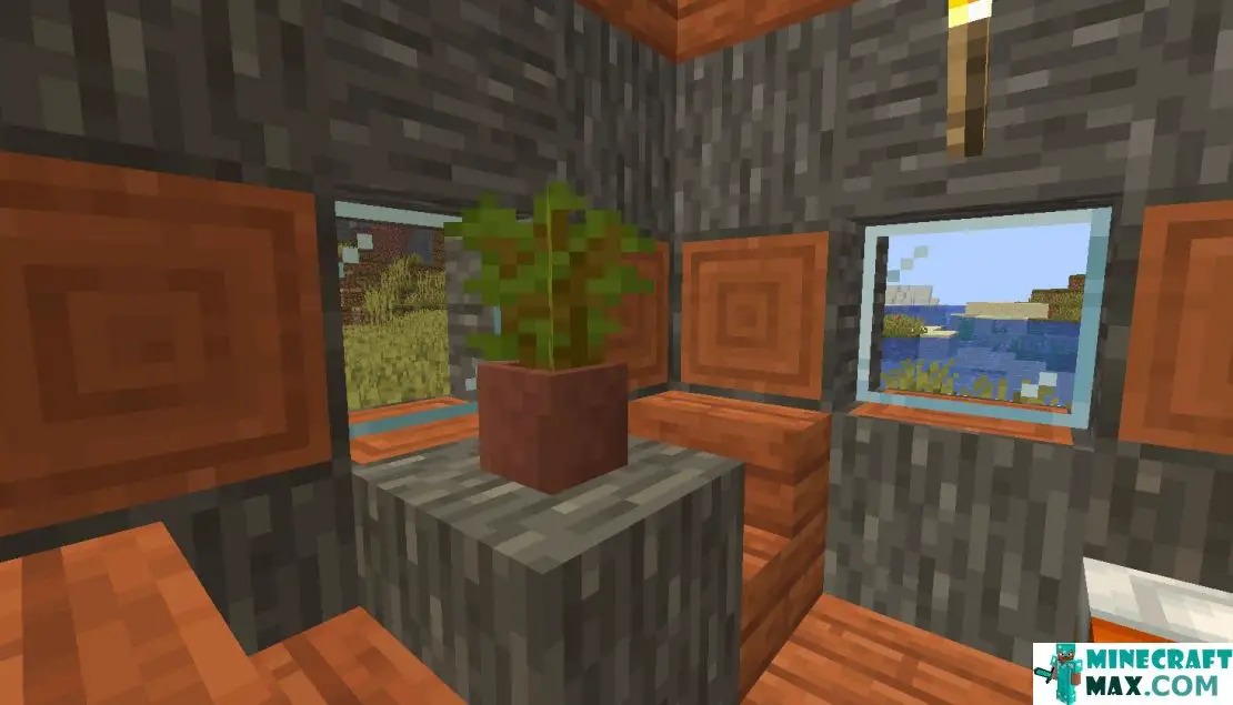 How to make Acacia seedling in a pot in Minecraft | Screenshot 1