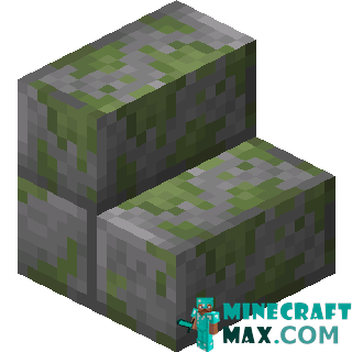 Mossy stone brick steps in Minecraft