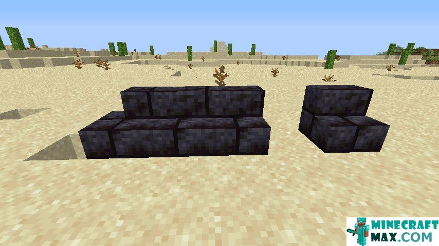 How to make Polished black brick steps in Minecraft | Screenshot 1