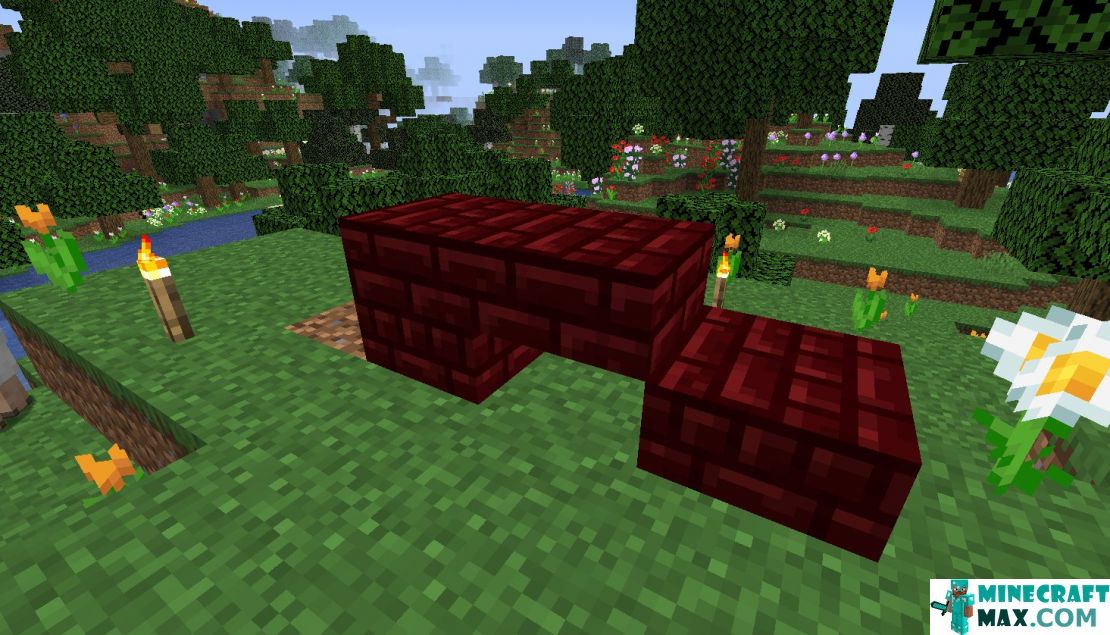 How to make Red nezer brick slab in Minecraft | Screenshot 1