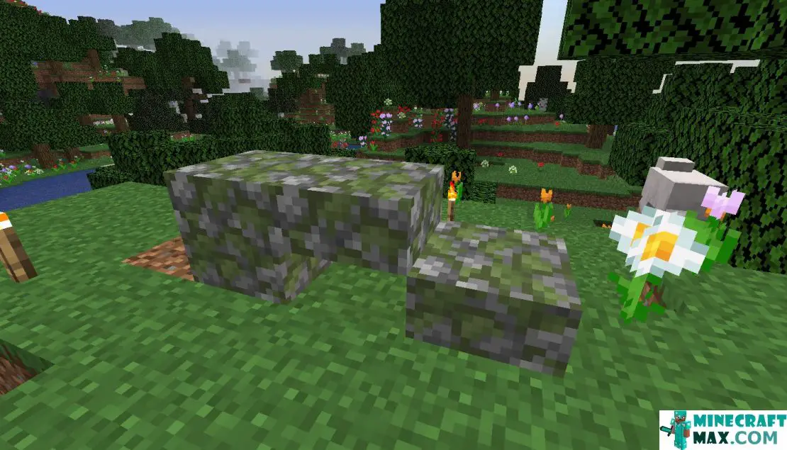 How to make Mossy Cobblestone Slab in Minecraft | Screenshot 1