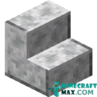 Polished diorite steps in Minecraft