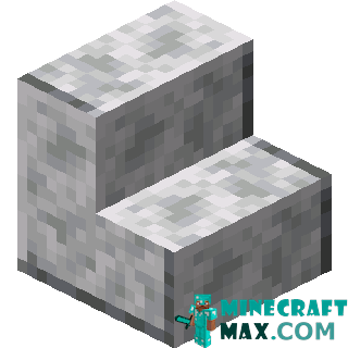 Polished diorite steps in Minecraft