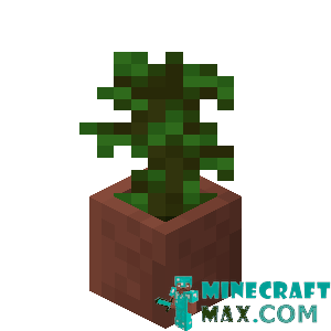 Tropical tree seedling in a pot in Minecraft
