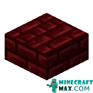 Red nezer brick slab in Minecraft