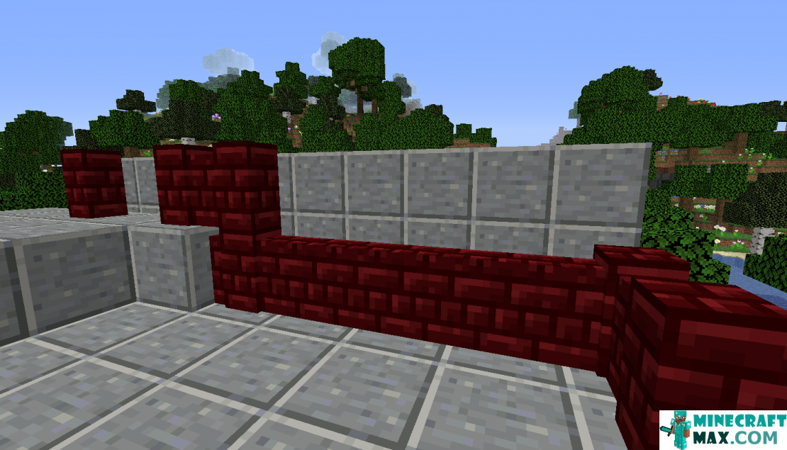 How to make Red nezer brick fence in Minecraft | Screenshot 1